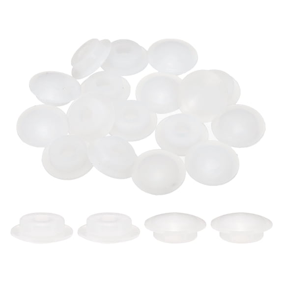 Uxcell 30pcs Hole Plugs Fit for 15mm(19/32 Inch) Hole, Round Snap Plugs for Home, White