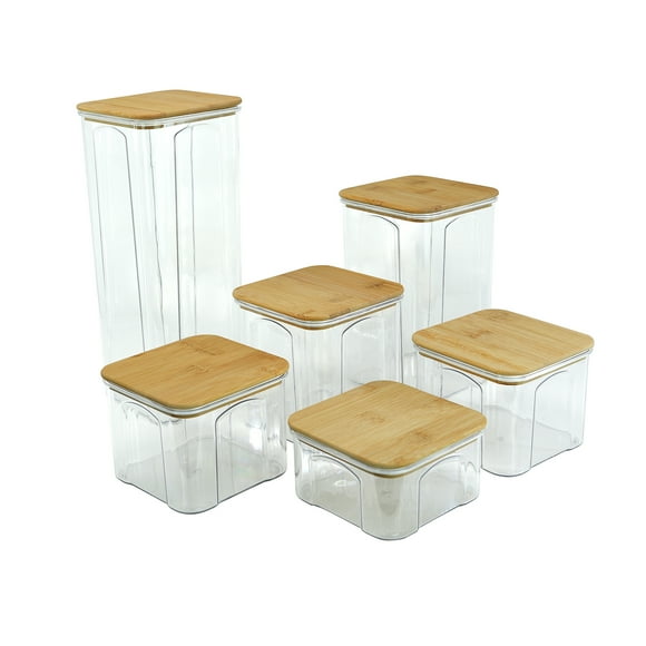 Set de Recipientes Herméticos HW HOME con Tapa Café 6 Piezas