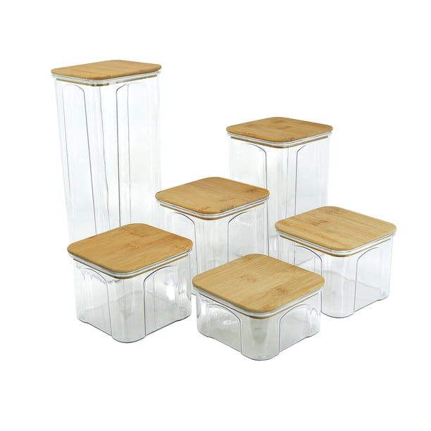 Set de Recipientes Herméticos HW HOME con Tapa Café 6 Piezas