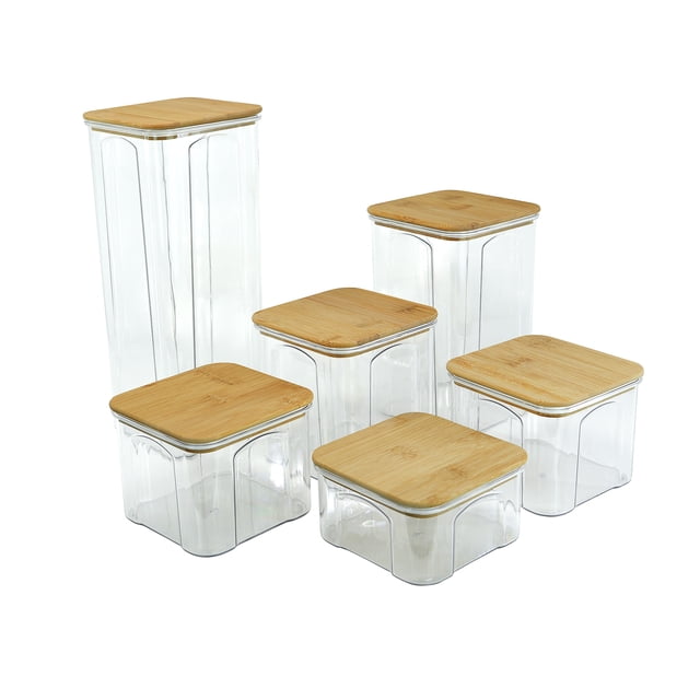 Set de Recipientes Herméticos HW HOME con Tapa Café 6 Piezas