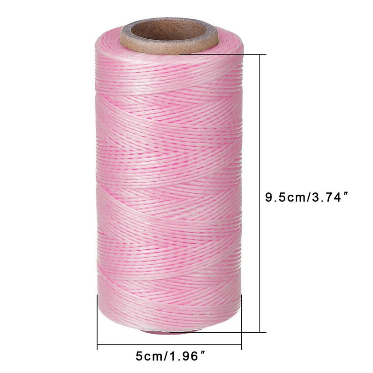Flat Waxed Thread (White) - 284Yard 1mm 150D Wax String Cord Sewing Craft Tool Portable for DIY Handicraft Leather Products Beading Hand Stitching