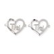 thumbnail image 1 of Brass Micro Pave Clear Cubic Zirconia Links Long-Lasting Plated Heart with Word Titi Platinum 19x23x3mm Hole: 1.2mm, 1 of 2