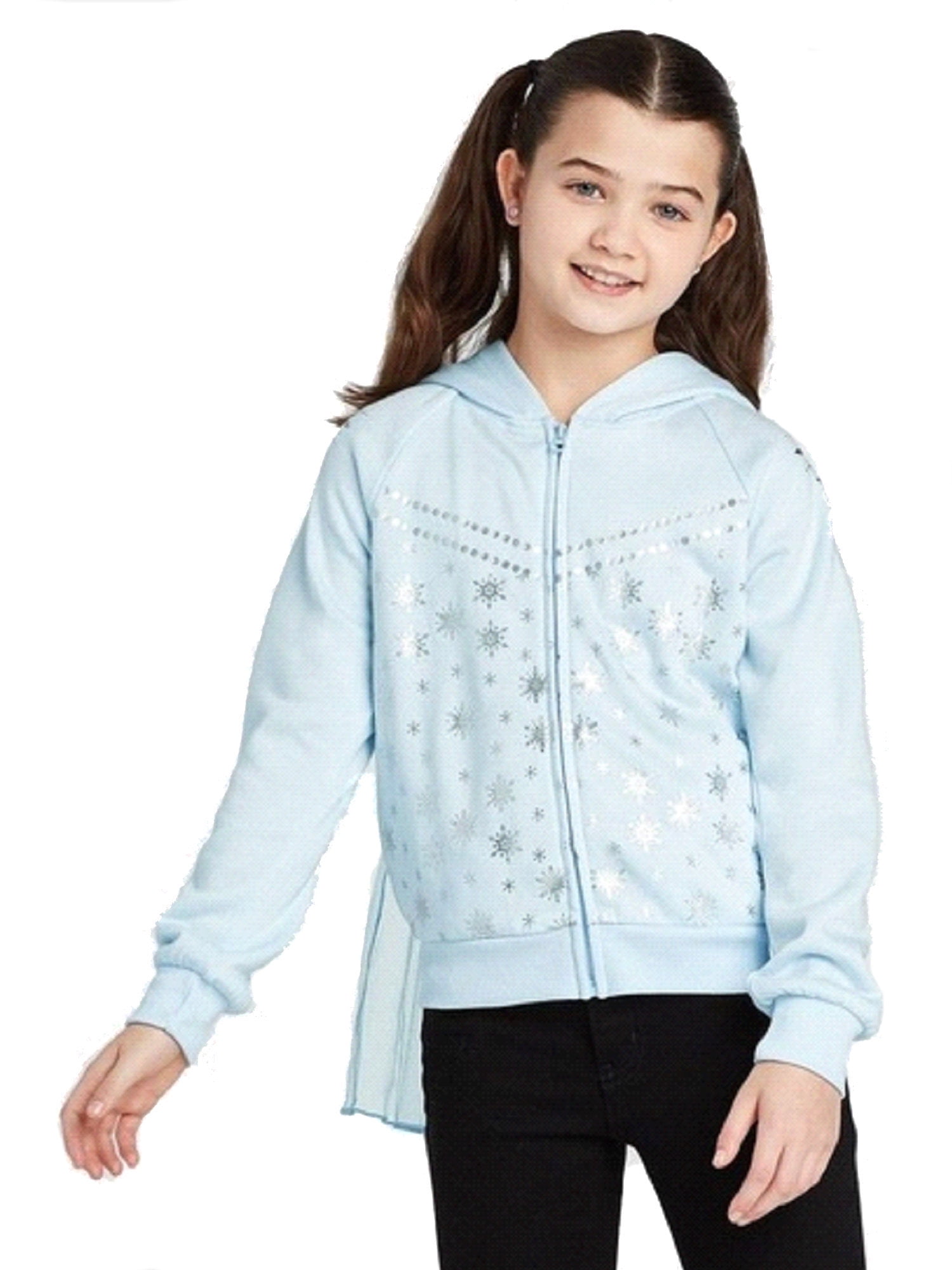 Disney Frozen II Elsa Snowflake Zip Hoodie with Cape - size SM 6/6X