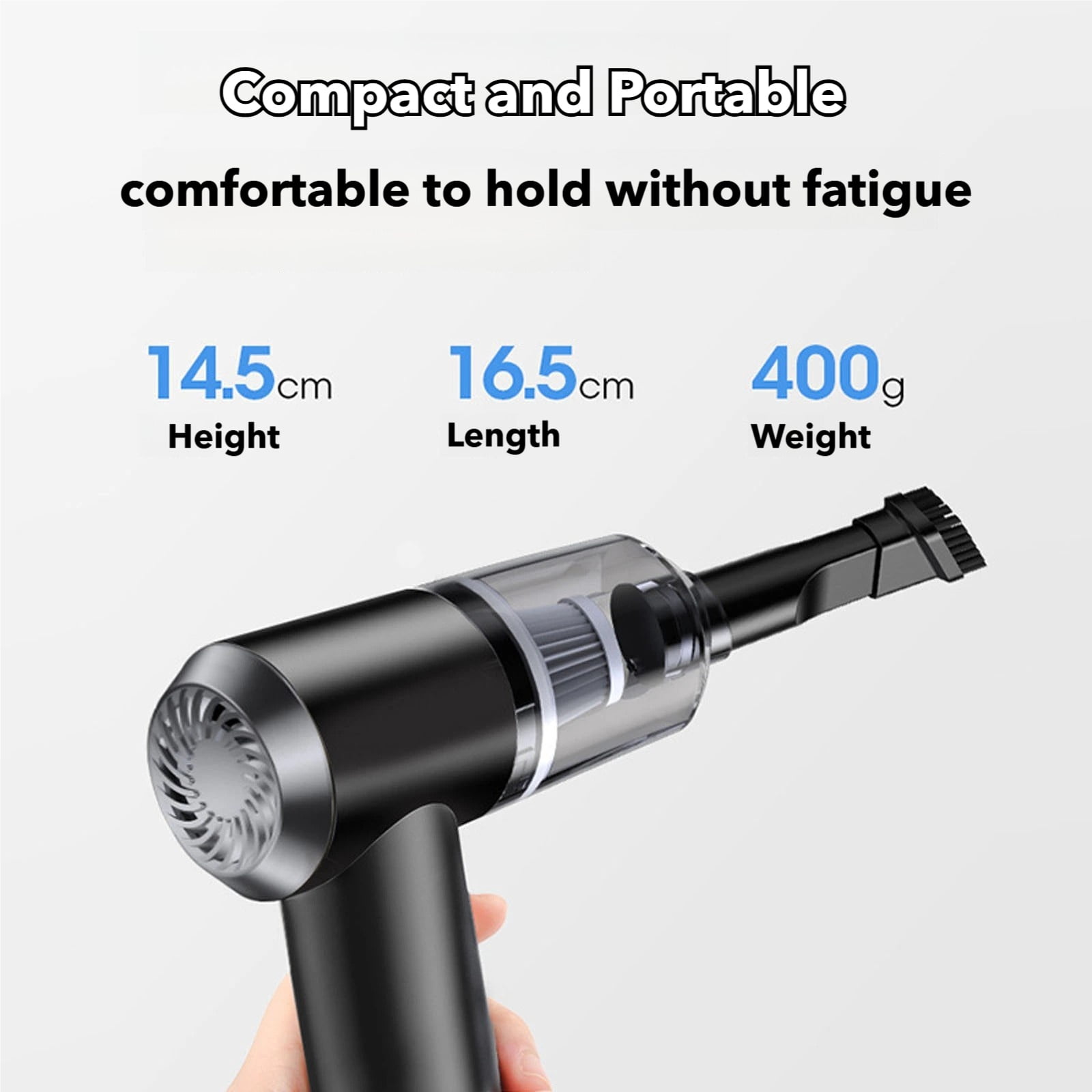 Dustaclean Handheld Vacuum Cordless, 5000Pa Mini Portable Vacuum Cleaner with LED Light, Type-C Rechargeable, Lightweight for Car, Office, Home Cleaning