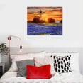 thumbnail image 4 of Nawypu  Texas Landscape Wall Art Texas Wildflowers Canvas Bluebonnets Picture Rustic Windmill Painting Farmland Sunset Prints Western Farm Artwork for Home Wall Decor Framed, 4 of 4
