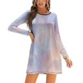 thumbnail image 1 of Robe à Manches Longues Ciel Rose Automne Hiver Robe Imprimée Femmes Robe Ligne A Ciel Rose Orange Soleil Coucher de Soleil Nuage Nuages, 1 of 5