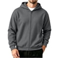 thumbnail image 2 of Men's Full Zip Hooded Sweatshirt, Lightweight Athletic Zip Up Hoodie with Pockets, Long Sleeve Casual Running Track Jacket for Gym and Sports, 2 of 6