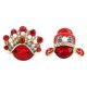 thumbnail image 2 of Alloy Brooches Chinese-Style Decorative Opera Face Makeup Style Red 2Pcs, 2 of 3