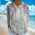 thumbnail image 2 of Taqqpue Womens Tops 3/4 Sleeve Crewneck Cute Shirts Casual Print Trendy Plus Size Blouses Summer Pullover, 2 of 5