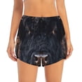 thumbnail image 2 of Goofa Majestic Black Yak Printed Women 2 in 1 Running Shorts,Quick Dry Athletic Workout Shorts,High Waisted Athletic Shorts with Liner Pockets-Small, 2 of 9