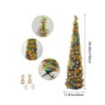 thumbnail image 3 of 5FT Pop Up Christmas Tree with LED Lights and Tree Topper- Collapsible Artificial Tinsel Pencil Christmas Tree, Skinny Xmas Tree for Indoor Home Apartment Holiday Party Decoration, 3 of 6
