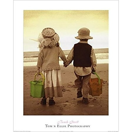 - Beach Stroll 16x20 Art Print Poster Kids Cute Young Love Romance Beach Ocean Photograph