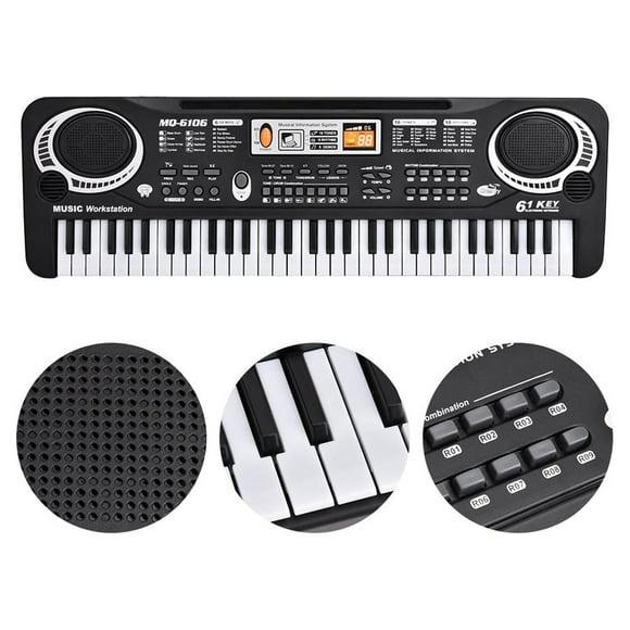 Fosa Keyboard Electric Piano,61-Key Electric Digital Key Board Piano Musical Instruments Kids Toy with Microphone EU Plug, Musical Instruments Toy