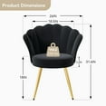 thumbnail image 3 of Hawsaiy Modern Velvet Accent Chair Set of 2 with Gold Metal Legs,Upholstered Vanity Chair for Bedroom, Makeup Room, or Living Room, Black, 3 of 10