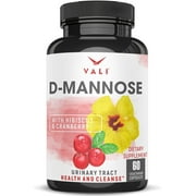 D Mannose 1000 mg Urinary Tract Health Formula - Triple Strength Organic Cranberry Fruit Concentrate & Hibiscus. Healthy Bladder Function, Natural Yeast Cleanse & UTI Support Pills, 60 Veggie Capsules