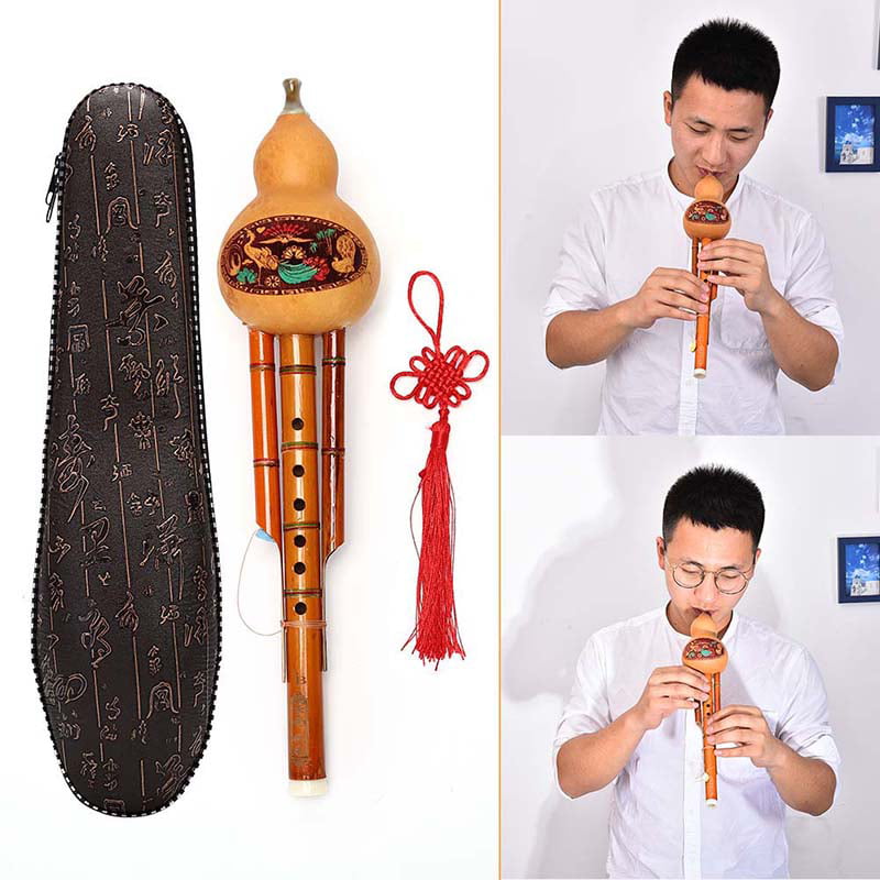 profeesional chinese hulusi gourd cucurbit flute c key ethnic instrumentY QW 