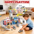 thumbnail image 6 of Caunedy 2-in-1 Large City Action Toddler Playset,Transform Track Toy with Cars,Hospital & Police Station,Birthday Gifts for Kids 1-8 Years Old, 6 of 7