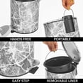 thumbnail image 4 of mDesign Round Metal 1.3 Gallon Step Trash Can, Lid, Removable Liner, Gray Marble, 4 of 7