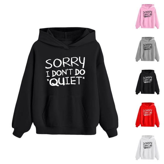 Kids Graphic Hoodie Funny Naughty Noisy Boy Girl Long Sleeve Hooded Sweatshirt with Pockets for Boy Girl Pullover Tops