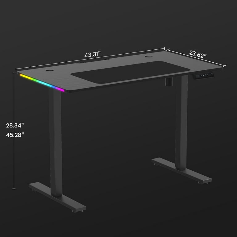 GTRACING Adjustable Height RGB Electric Sit or Stand