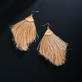 thumbnail image 6 of Buyless Fashion Womens Fringe Tassel Earrings Silky Fan Hook Lightweight Feather Drop Earrings, 6 of 6