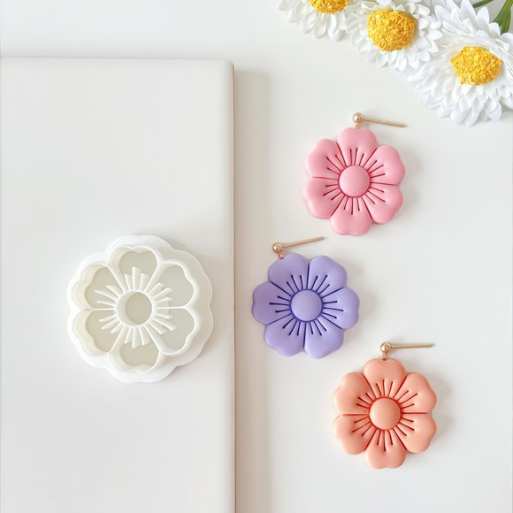 1 flor suave arcilla pendiente molde DIY joyería colgante forma herramienta de corte