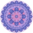 thumbnail image 1 of Ahgly Company Machine Washable Indoor Round Transitional Medium Slate Blue Area Rugs, 5' Round, 1 of 7