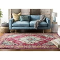 thumbnail image 4 of Safavieh Monaco Collection MNC243D Boho Chic Medallion Distressed Non-Shedding Living Room Bedroom Area Rug, 5' x 5' Square, Pink / Multi, 4 of 5