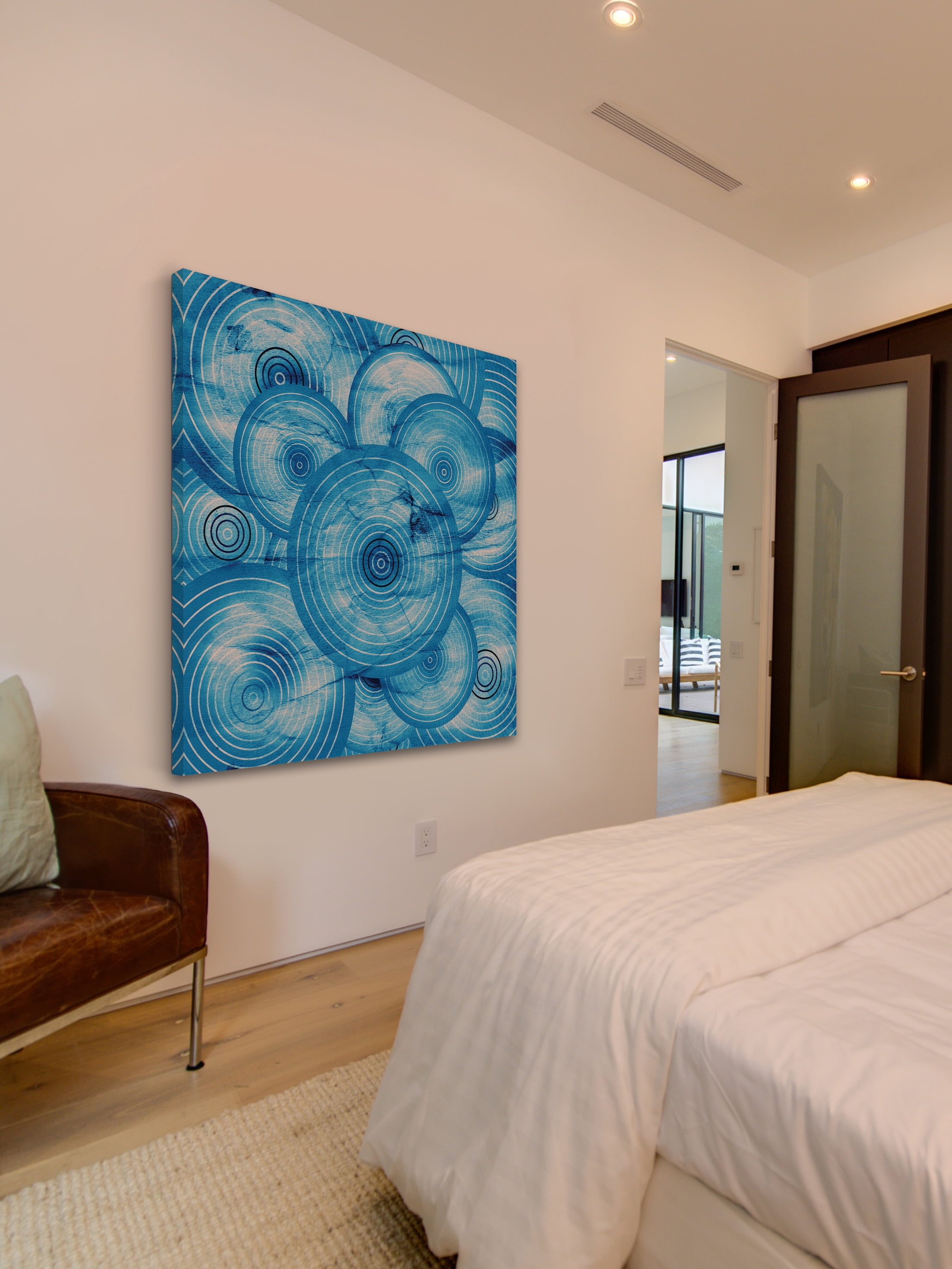 "Spiroblue" Painting Print on Wrapped Canvas