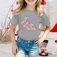 thumbnail image 2 of Teen Girl Tops Easter's Day Short Sleeve Tee for Toddler Cartoon Bunny Active Kids Summer Clothing,Grey,4-5 Years, 2 of 4