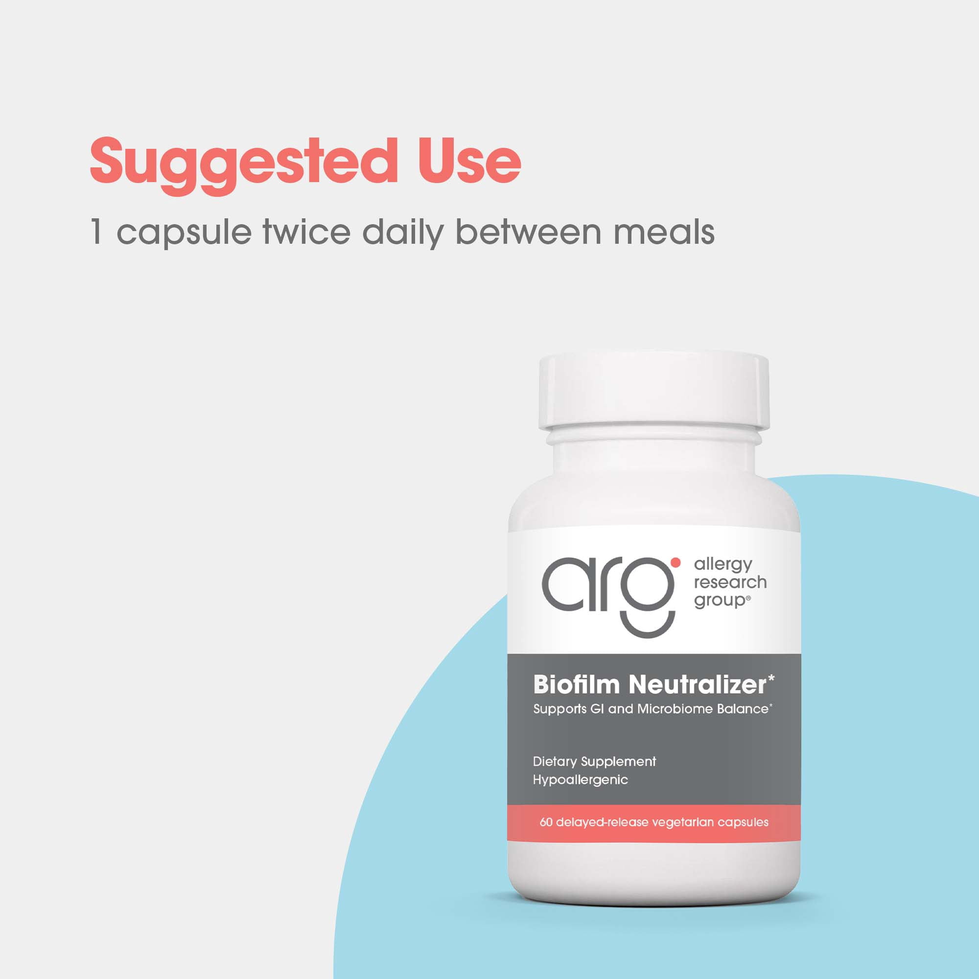 ARG Biofilm Neutralizer - GI & Microbiome Support Supplement - Serrapeptidase, Trypsin, EDTA & Alpha Lipoic Acid - Immune & Digestive Support - Delayed-Release - 60 Servings - 60 Capsules