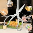 thumbnail image 6 of JEEXI Stainless Steel Kitchen Scissors Set (2Pack), Multi-Purpose Forged Heavy Duty Kitchen Shears, Seafood Scissors, Non Slip Sharp Cooking Scissors for Kitchen, Chicken, Poultry, Fish (Silver), 6 of 14