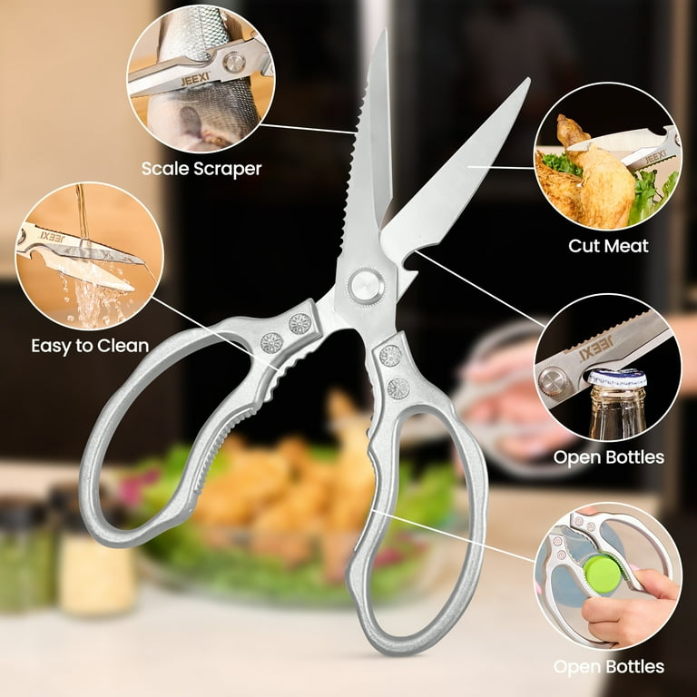 JEEXI Stainless Steel Kitchen Scissors, Heavy Duty Food Shears