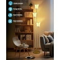 thumbnail image 2 of Gold Dimmable Floor Lamp, 63IN Vintage Tall Standing Lamps Unique Candle Holder Style, 3000K Warmwhite Mid Century Modern Floor Lamp for Living Room Bedroom Home Office(Bulbs Included), 2 of 7