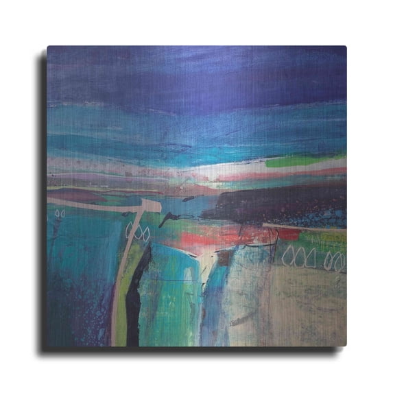 Luxe Metal Art 'Flying Low No. 3' by Andrew Kinmont, Metal Wall Art, 12"x12"