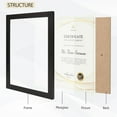 thumbnail image 6 of 8.5x11 Picture Frame set of 6, Multi Certificate 8.5 by 11 Picture Frames Bulk, Document Diploma Award Frame for Wall Hanging or Tabletop Display, Black, 6 of 8