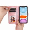 thumbnail image 4 of Funda tipo cartera GANGXUN para iPhone 11 Pro , diseño girasol, cuero PU, soporte, cierre magnético, tarjetero, 4 of 5