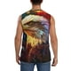 thumbnail image 4 of Balery Geometric American Bald Eagle Camisetas sin mangas para hombre, absorbe la humedad y protege contra el mal olor.-X-Large, 4 of 7