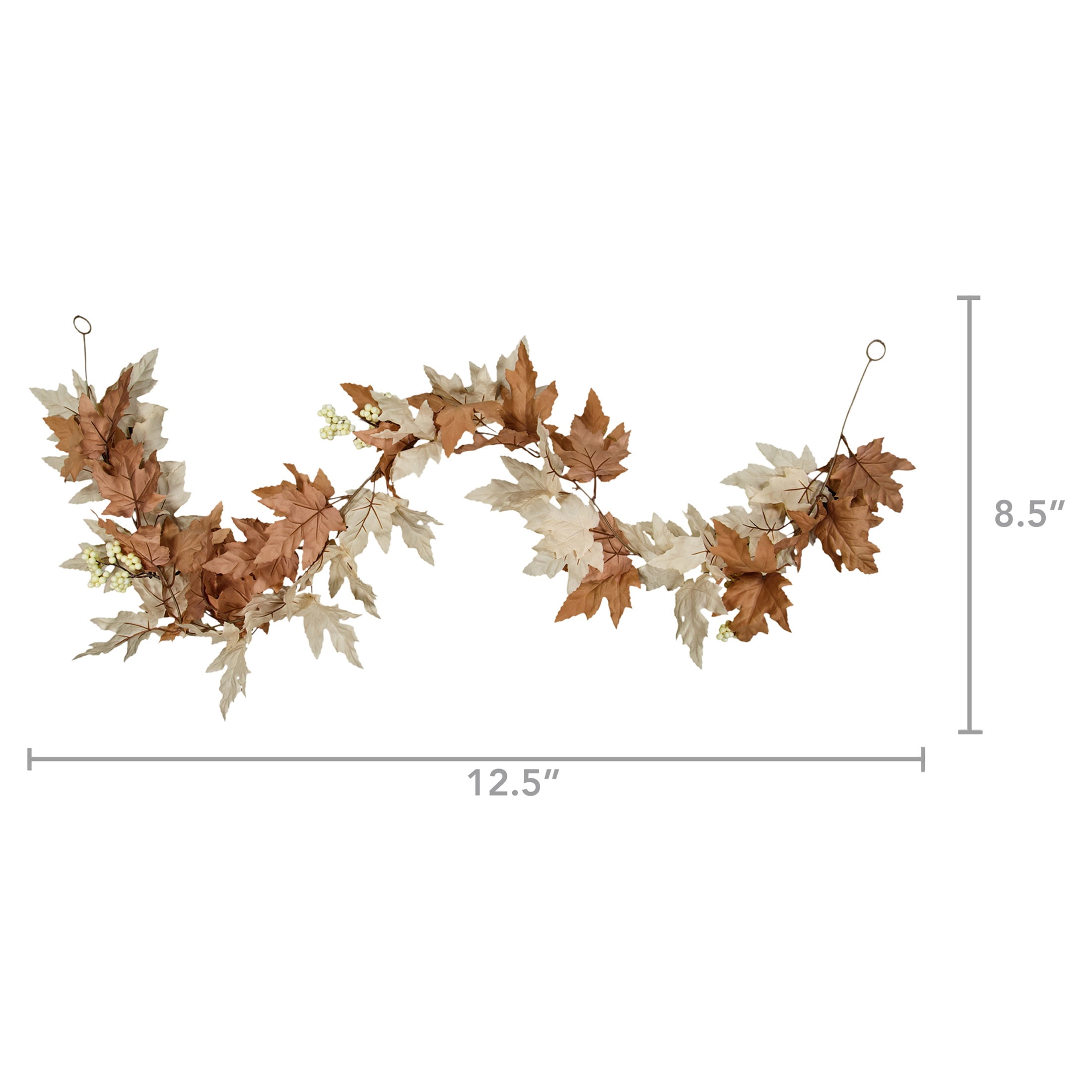 Maple and Oak Leaves Garland, Cream and Brown, 6', Fall by Way To Celebrate