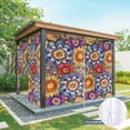 thumbnail image 6 of Outdoor Curtains for Patio Waterproof, Boho Blue Flower Outdoor Privacy Panels Grommet, Spring Bohemia Chic Red Yellow Floral Blackout Outside Curtains for Porch/Cabana 54"x95", 1 Panel, 6 of 8