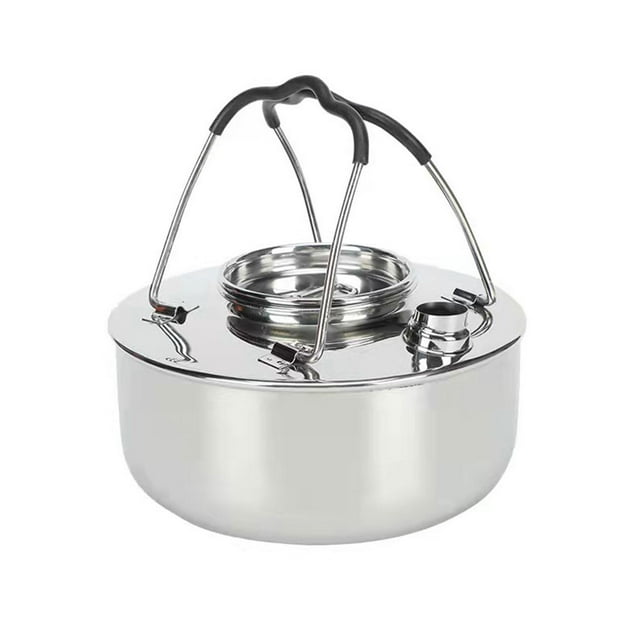 DOLITY 1.5L Camping Kettle Tea Pot Cookware Coffee Pot Campfire Kettle Water Kettle for