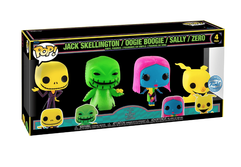 Funko Pop! Disney: The Nightmare Before Christmas Black Light 4-Pack