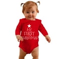 thumbnail image 3 of XDZJLR My First Christmas Baby Boy Outfit Long Sleeve Xmas Cartoon Letter Print Bodysuit Fall Clothes Rompers Red 0-3 Months, 3 of 5