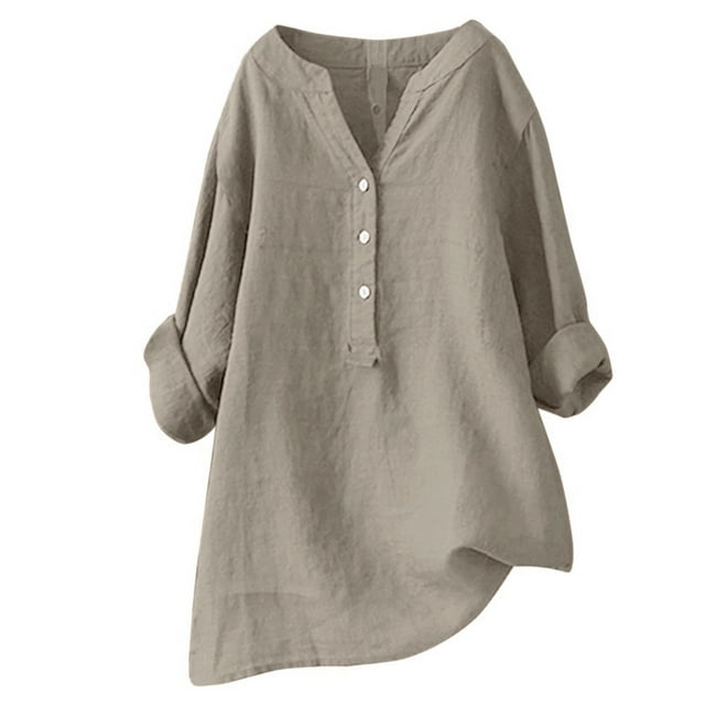 2025 Chemisier Chemisier à Col en V Uni pour Femmes Imprimé Patchwork à Boutons, Demi T-Shirt Classique à Boutons, Chemise Femme, T-Shirts d'Été pour Femmes, Style Western pour Femmes