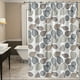 thumbnail image 4 of Cortina impermeable de ducha con ganchos - Cortina de baño gris/caqui estampada 70x70 in - libre de aplastamientos, lavable a máquina, 4 of 6