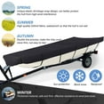 thumbnail image 4 of Waterproof Boat Cover, 14FT Trailerable Boat Cover 210D Heavy Duty Bass Boat Covers, All-Weather Mooring Cover Outdoor Protection Fits V-Hull, Tri-Hull, Runabout, Black, 4 of 7