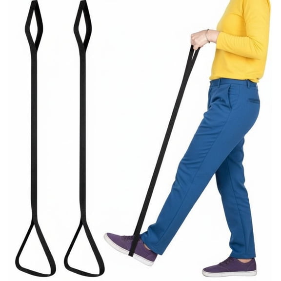 2PCS 35" Leg Lifter, Leg Lifting Strap, Leg Lifter with Hand and Foot Loops, Foot Lifter after Knee or Hip Replacement Recovery, Portable Mobility Tool for Wheelchairs, Beds, Sofas, Cars