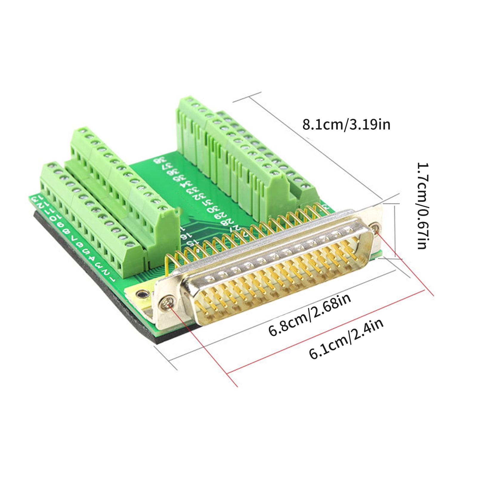 DB50 50Pin Male Female Port DB50 50Pin Mounting Terminal Block Adapter with Bolts Nut Hardware Accessories