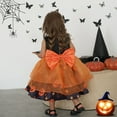 thumbnail image 6 of HCNTES Child Girls Halloween Bowknot Pageant Dress Party Gown Princess Dresses(Orange,18-24 Months), 6 of 9
