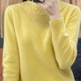 thumbnail image 6 of Oksale Knit Sweaters for Women Trendy High Neck Pullover Shirts Soft Comfy Long Sleeve Fall Tops Yellow XL, 6 of 9